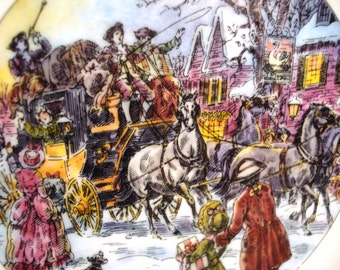 Coleccionable 1983 Navidad en América Placa 18th Century Village Escena William Plummer Franklin Porcelana ENVÍO GRATIS