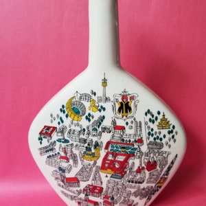 Escorial Green Vintage Liqueur Bottle Anton Riemerschmid Munchen Munich Germany Pop Art 1970s Vintage FREE SHIPPING