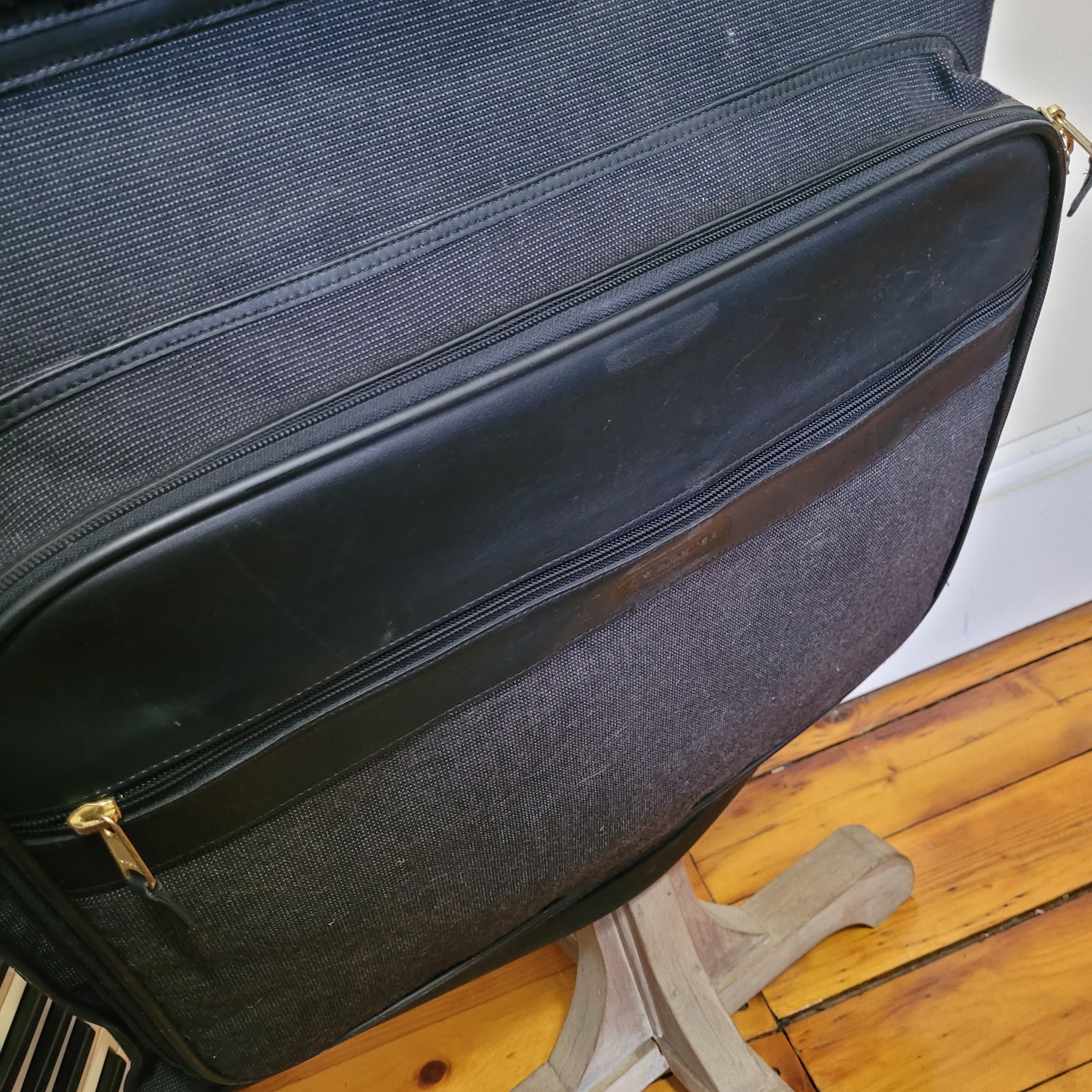 COACH Garment Bag Fold Over Suitcase Luggage Midnight Blue