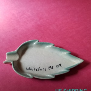 Ashtray Whiteface Mt NY Souvenir 1940s Vintage Mid Century Hand Made Mountain Mount Lake Placid FREE SHIPPING