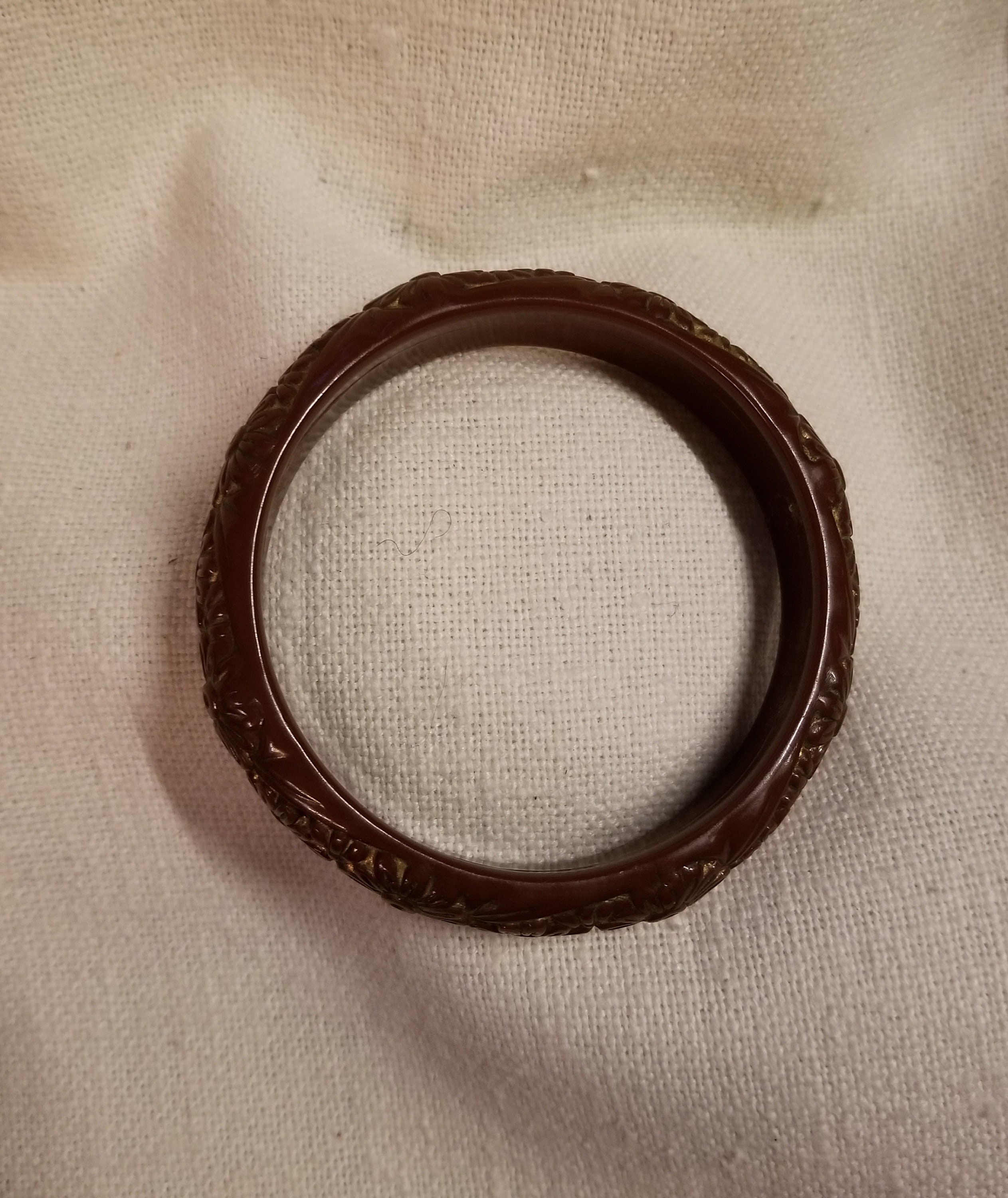 Bracelet Vintage Plastique Dur Et Métal Doré - Style Créateur, Noir Et Or, Très Bon état