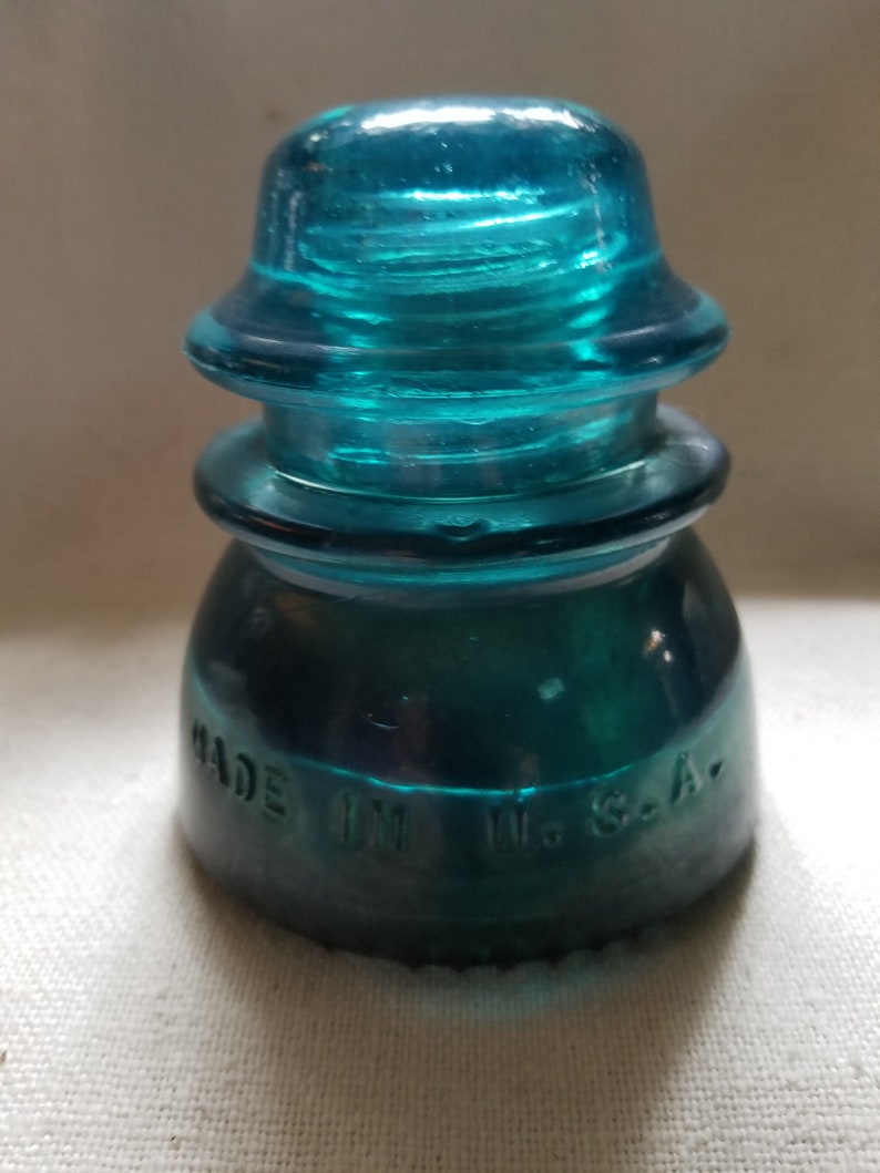 Hemingray Glass Insulator No. 42 Blue Green Glass Railroad Etsy