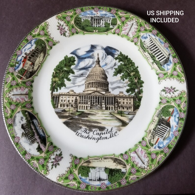 Vintage Souvenir Plate El Capitol Washington DC 1950s ENVIO Etsy España