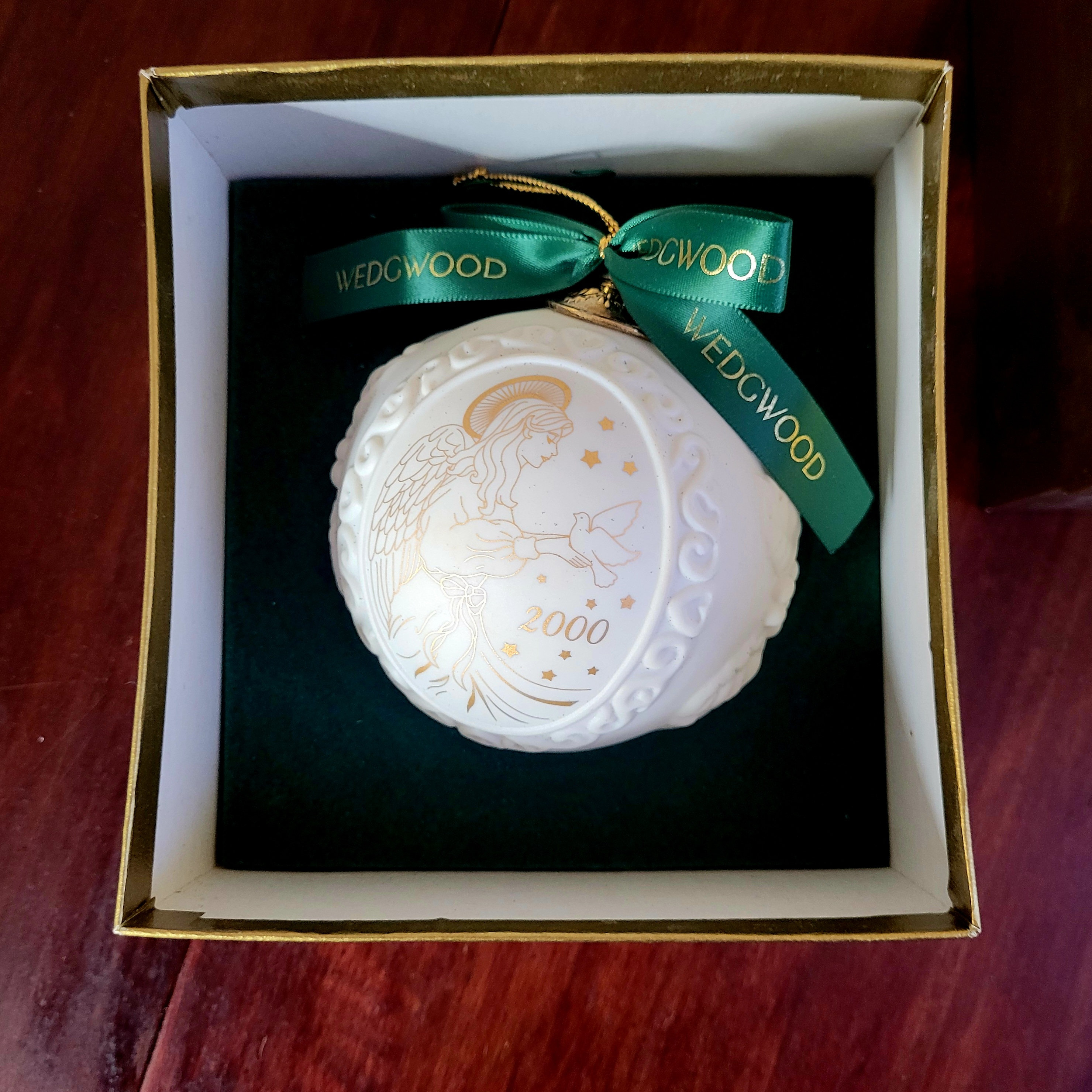 Suspension De Noël Wedgwood – Porcelaine – Ourson – Ornement Vintage IOB