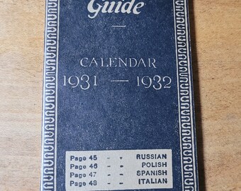 New York Guide Calendar 1931 - 1932 Medical Advertising 52 Pages New York City Info Free Shipping