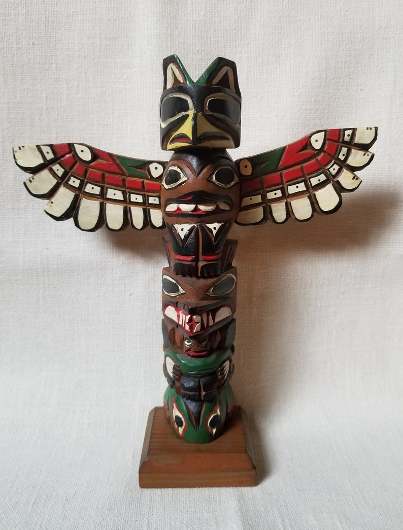 Totem Pole Thunderbird Ray Williams Seattle Ditidaht Wood Hand | Etsy