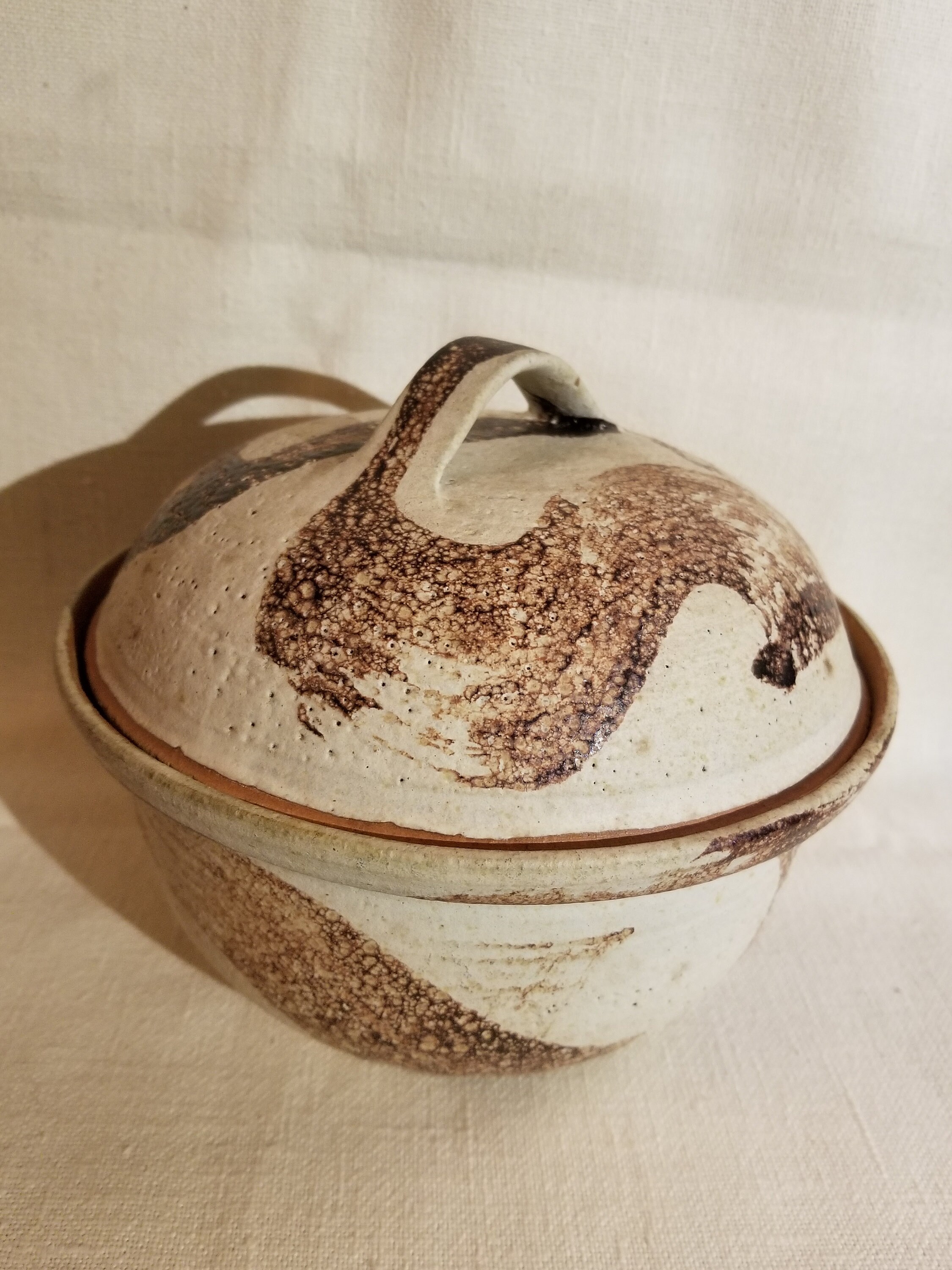 Depot Creek Pottery Covered Serving Bowl Hand Thrown Hand Glazed Art Pottery Vintage FREE SHIPPING
