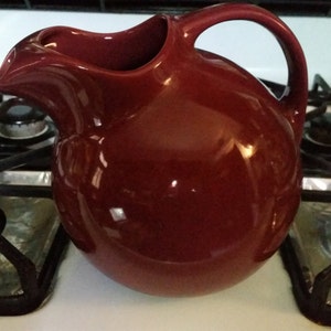 Ball Pitcher Hall China 633 Cranberry Made in USA Vintage Restaurant Ware FREE SHIPPING
