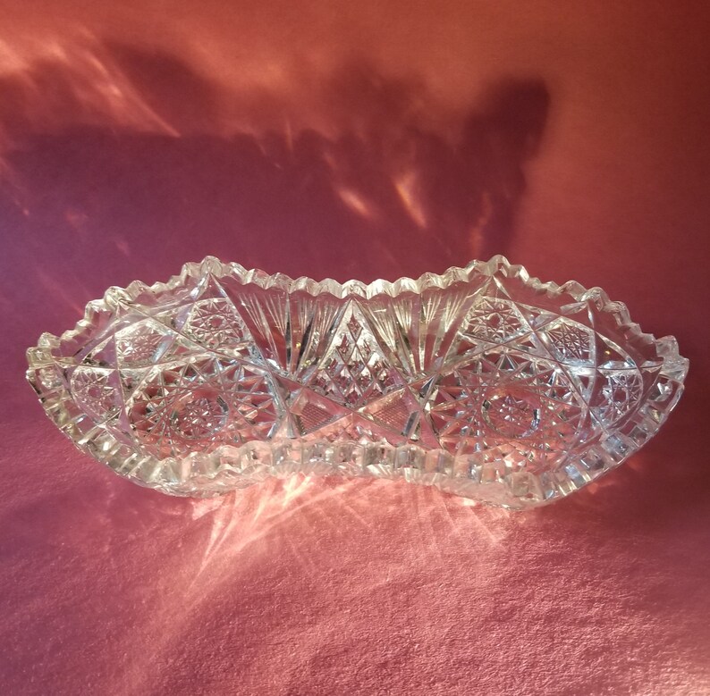 Olive Dish Cut Crystal ABP Relish Candy Small Side Dish | Etsy