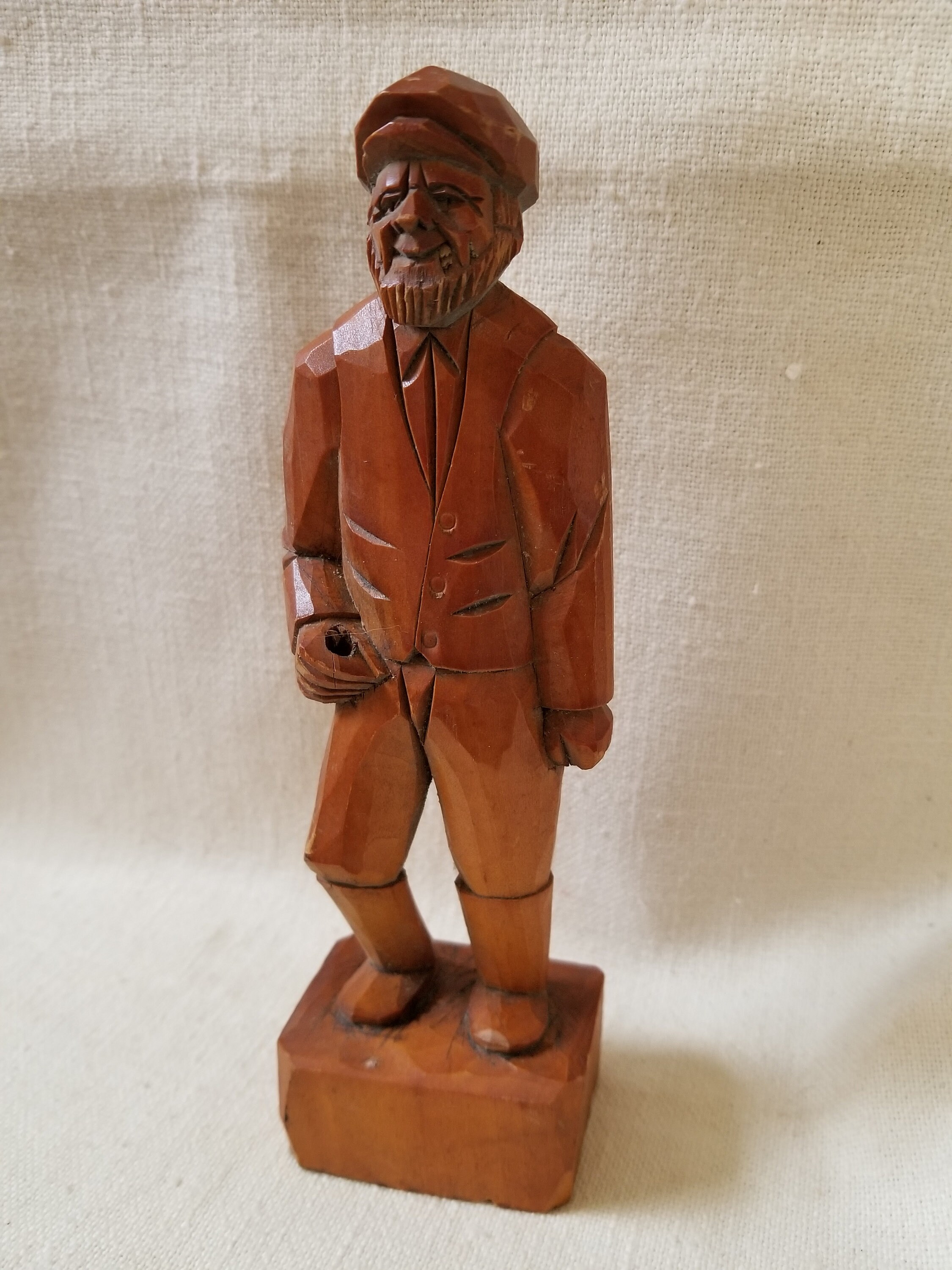Wood Carving Signed Caron Quebec Souvenir St.Jean Port Joli Vintage