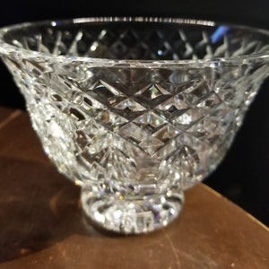 Crystal Bowl Pedestal Bowl Waterford Cut Crystal Mint Condition Vintage FREE SHIPPING