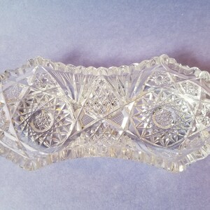 Olive Dish Cut Crystal ABP Relish Candy Small Side Dish Vintage FREE ...