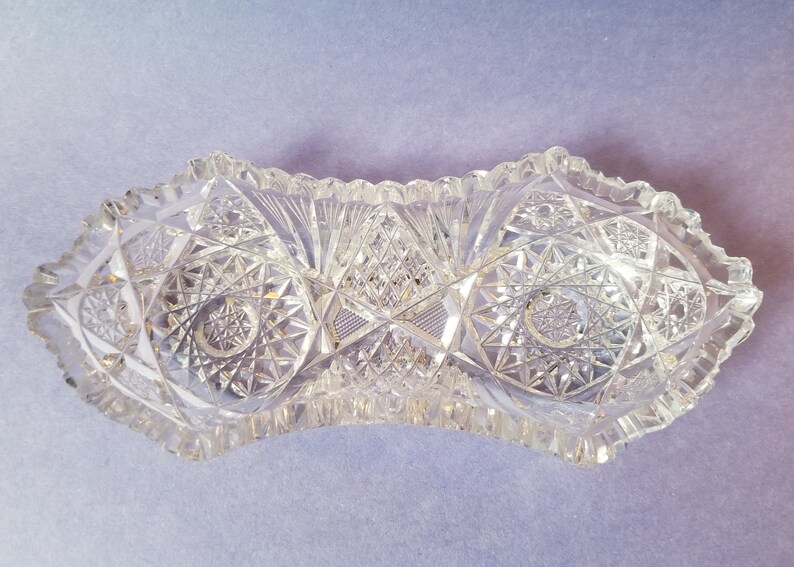 Olive Dish Cut Crystal ABP Relish Candy Small Side Dish | Etsy