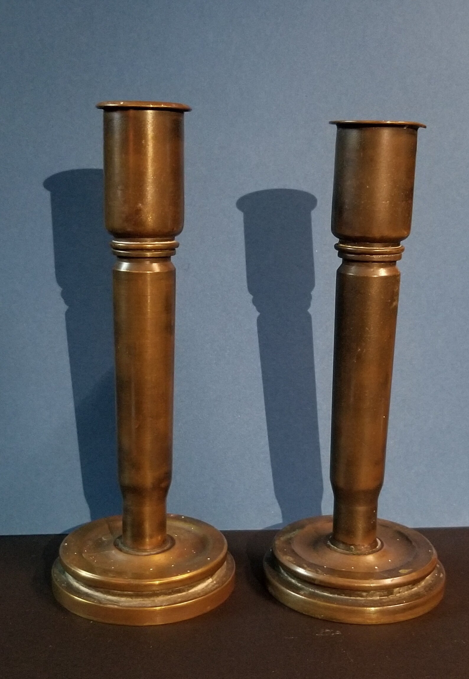 WW2 Trench Art Candle Holders Brass Bullet Casings 40mm Etsy