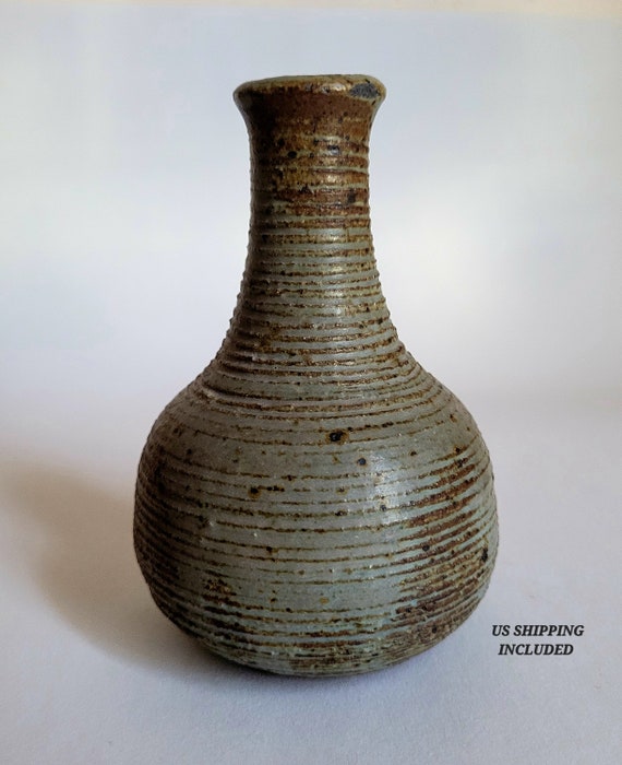 Vase the Peninsula Potters Winter Harbor Maine Hand Made Bud Etsy