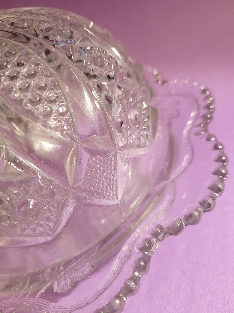 Butter Dome Butter Dish Pressed Glass Cheese Keeper Vintage Etsy