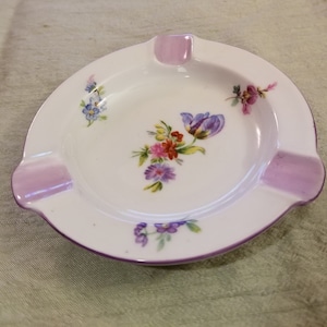 Ashtray Ring Dish Vintage Shelley Fine Bone China England Floral Lavender Gift Present FREE SHIPPING