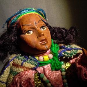 American Indian Character Doll Hand Made 1930s Vintage Skookum Doll Style Pacific Northwest Washington FREE SHIPPING