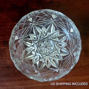 Small Bowl Cut Crystal American Brilliant Period ABP 1920s Vintage Ring Dish FREE SHIPPING