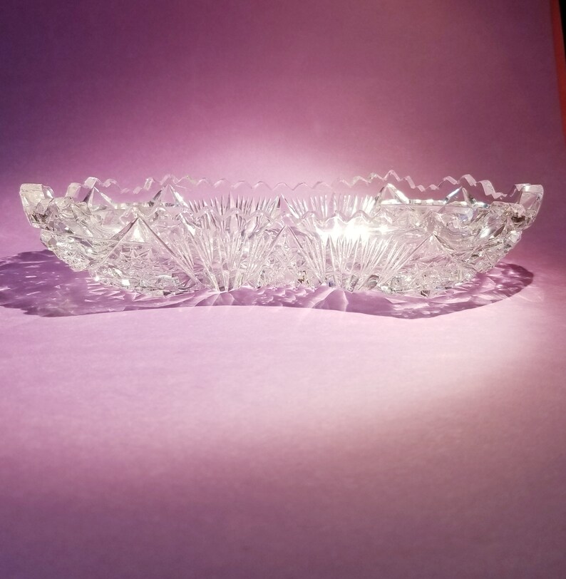 Olive Dish Cut Crystal ABP Relish Candy Small Side Dish | Etsy