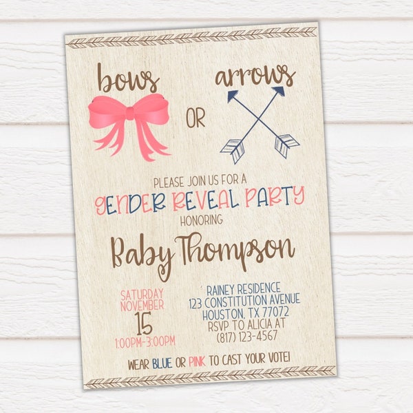 Bows and Arrows Gender Reveal Etsy