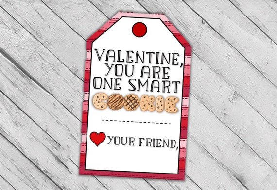 One Smart Cookie Valentine's Day Tags Cookie Valentines