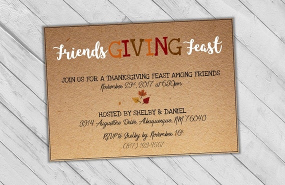 Friendsgiving Invitation Friendsgiving Feast Friendsgiving