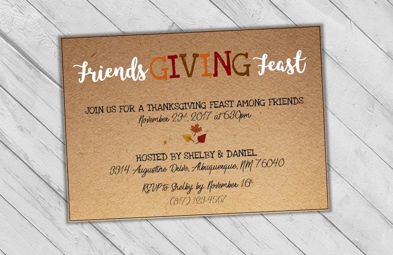 Friendsgiving Invitation Friendsgiving Feast Friendsgiving Etsy