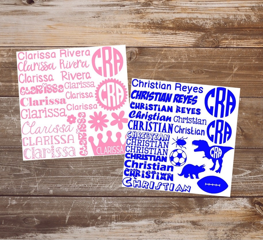 School Supplies Name Labels, Back to School Vinyl Name Labels, School Supplies Name Stickers, School Name Labels, Custom Name Decal