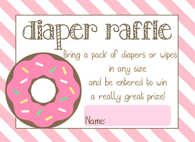 Donuts and Diapers Diaper Raffle Insert Diapers and Donuts Etsy
