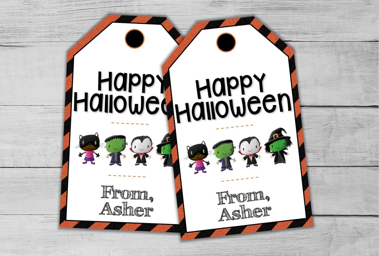 Personalized Happy Halloween Thank You Tags Happy Halloween Etsy