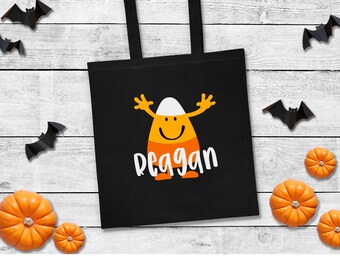 Personalized Trick or Treat Bags, Personalized Halloween Tote, Halloween Tote Bag, Trick or Treat, Candy Bag, Custom Halloween Bag