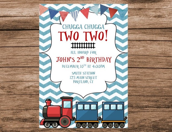 Two Two Train Invitations 9
