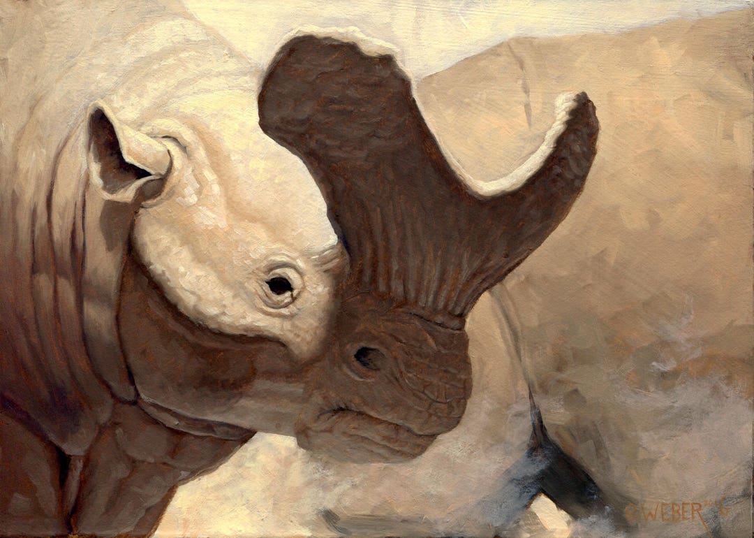 Brontotherium Art Print: Signed Archival Reproduction - Etsy