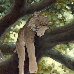 Smilodon Archival Print: Signed Paleontology Art (5x7)