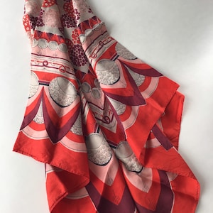 1950s one of a kind silk headscarf in abstract design typical of the period