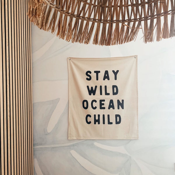 Stay wild ocean child canvas wall art