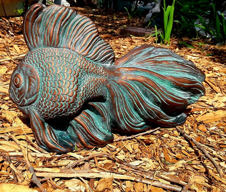 Bronze Finish Goldfish Garden Statue for Your Home or Garden. Etsy