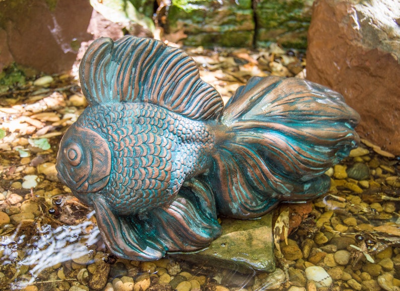 Bronze Finish Goldfish Garden Statue for Your Home or Garden. Etsy