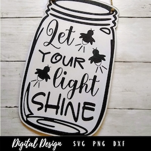 Bliksem Bugs, vuurvliegjes in Mason Jar SVG, laat je licht schijnen