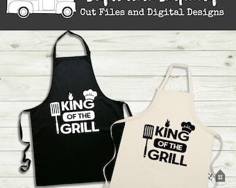 King of the Grill SVG | Grilling Apron Cut File | Craft for Father's Day