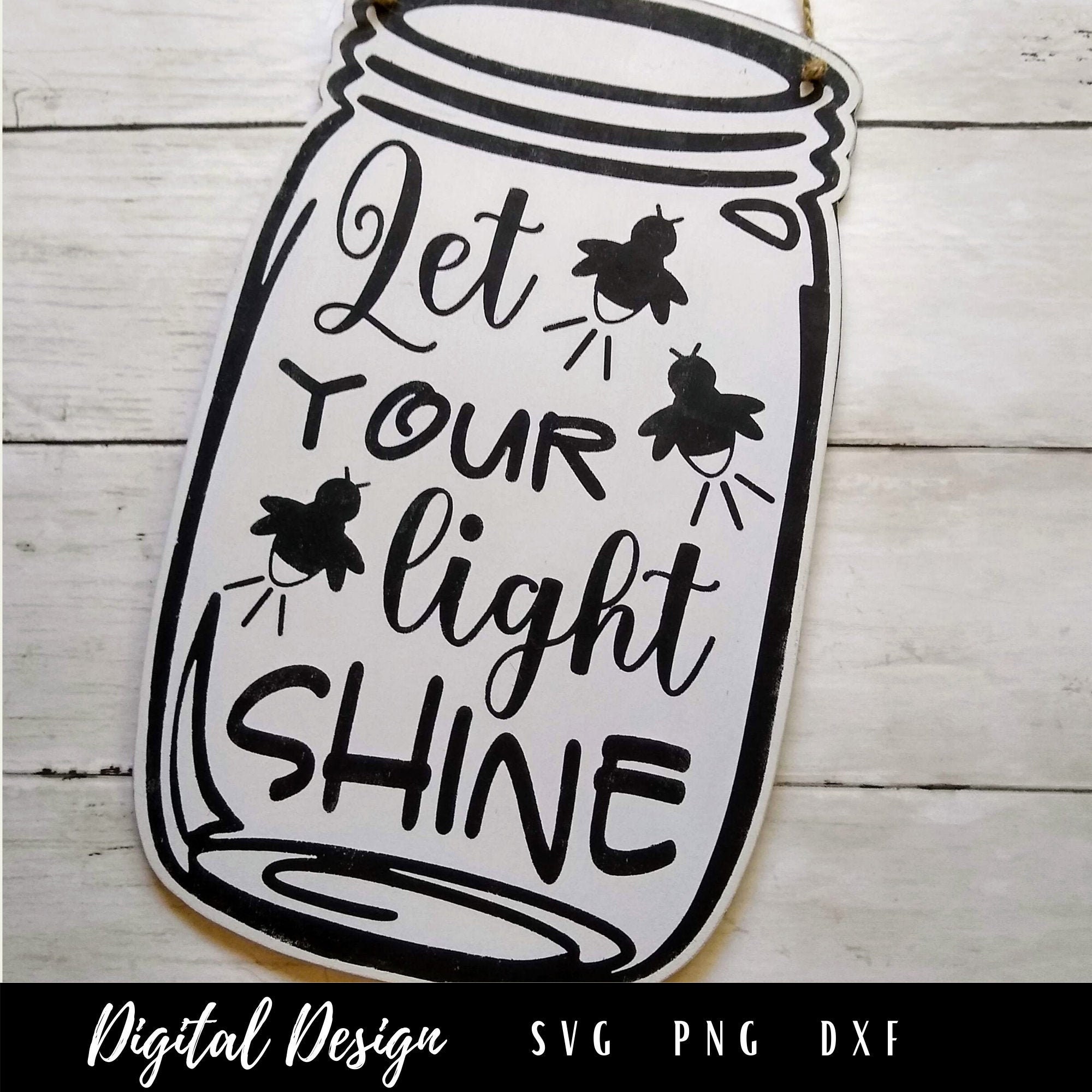 Lightning Bugs, Fireflies in Mason Jar SVG, Let Your Light Shine Etsy