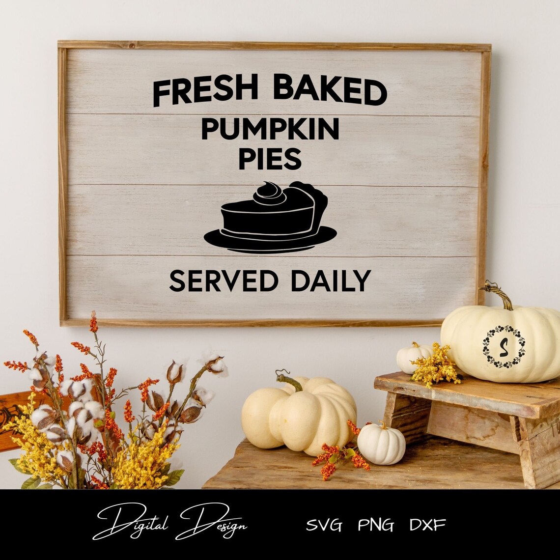 Fresh Baked Pumpkin Pies Sign SVG Desig for Personal and Small | Etsy