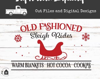 Old Fashioned Sleigh SVG, Christmas SVG File