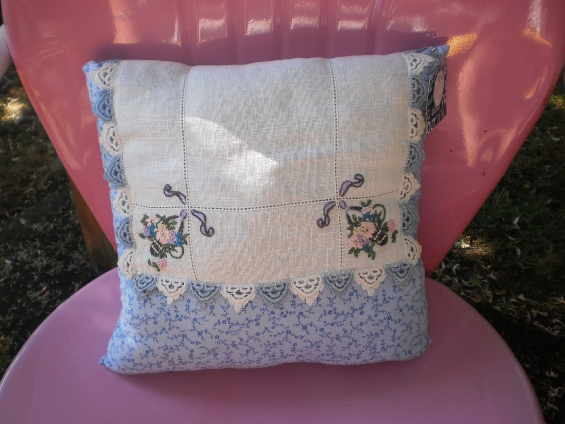 Vintage embroidered pillows Etsy