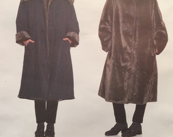 RARE Vintage Vogue Designer Original Issey Miyake Reversible Coat with Pockets and Extended Collar Pattern OOP All Sizes  S M L Pattern 2182