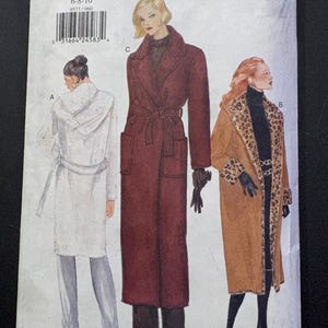 Vintage Vogue Wrap Coats Patch Pockets, Length, Collar, Sleeve and Hood Options Sizes 6-8-10 Pattern 9573