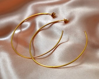 Sterling silver earring hoops, gold plated hoops, thin hoop earrings, circular earrings, thin gold hoop earrings, mothers day from daughter