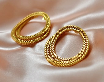 Circular earrings, gold chunky hoop earrings, gifts for women who have everything, unusual edgy earrings, gea creation, mummy gift