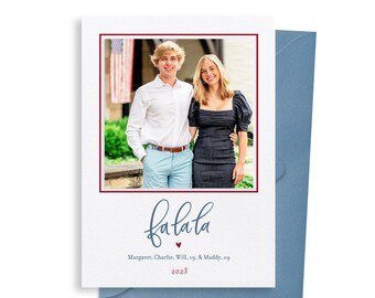 Letterpress Holiday Christmas Photo Card